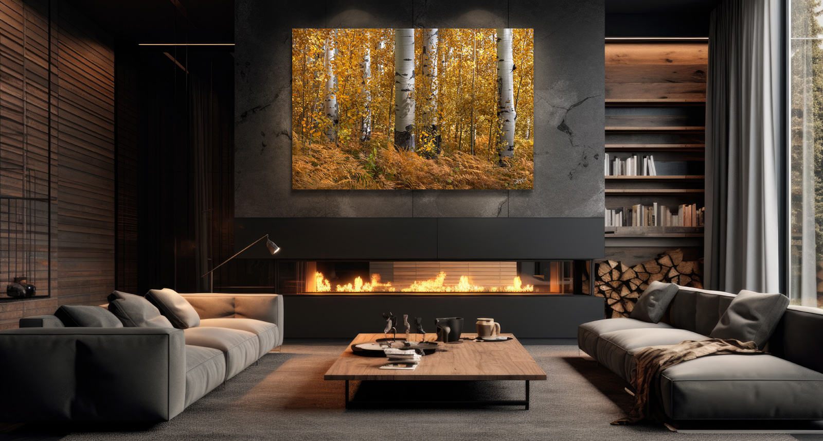 Aspen forest in vibrant fall colours, highlighting the seasonal moods of Mother Nature.
