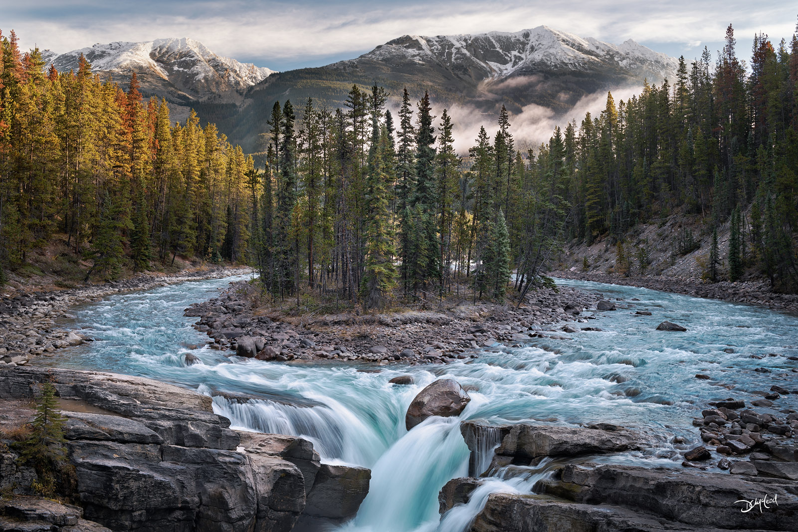 Sunwapta Falls in Jasper National Park, showcasing the power and serenity of Mother Nature.