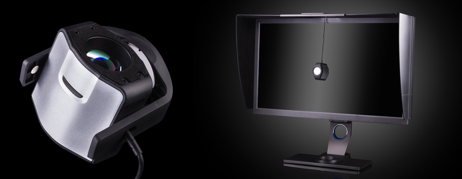 A colour calibrator on a computer monitor useful for achieving correct colours in aurora photographs.