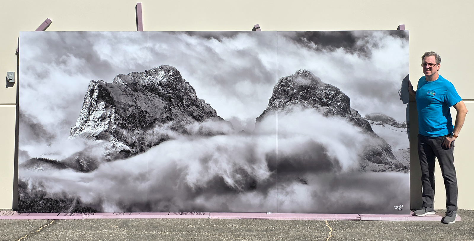 A massive 14 foot wide Lumachrome acrylic wall art photographic print.